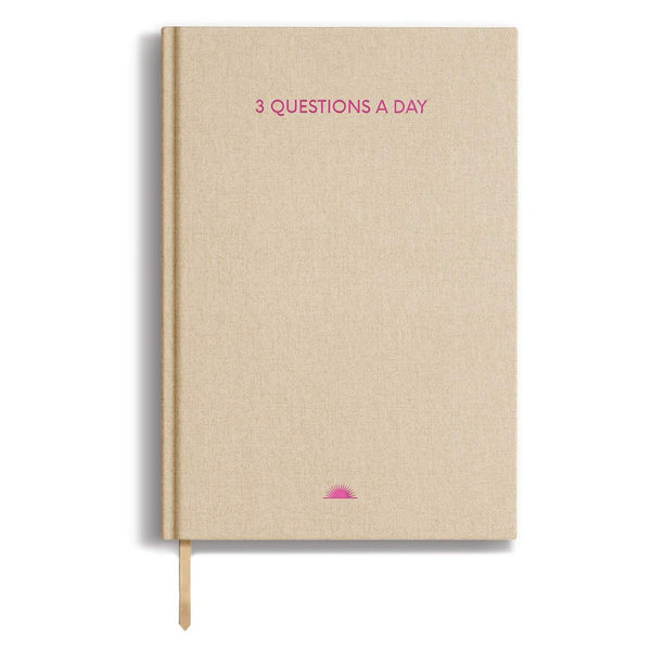 Chai Sunrise 3 Questions a Day Journal - Pink — front cover