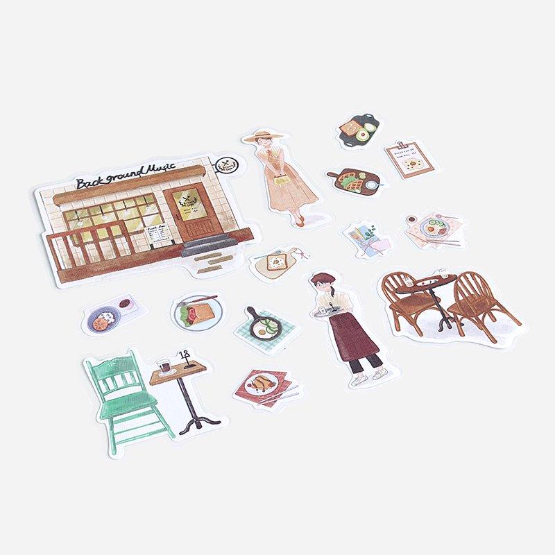 BGM Little Shop Brunch Linen Sticker — with packaging