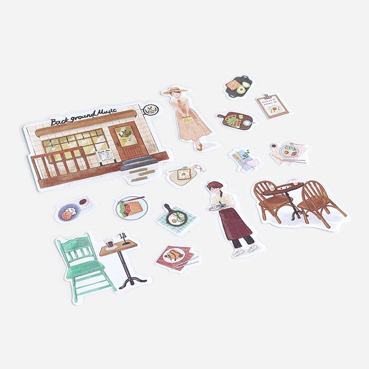 BGM Little Shop Brunch Linen Sticker — with packaging