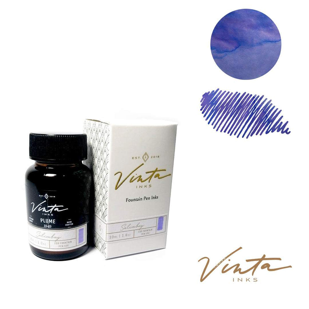 Vinta Inks 30ml Ink Bottle Plume (Salimbay 1949), Vinta Inks, Ink Bottle, vinta-inks-30ml-ink-bottle-plume-salimbay-1949, Blue, Fairytale, Inktober22, Purple, shimmering, Cityluxe