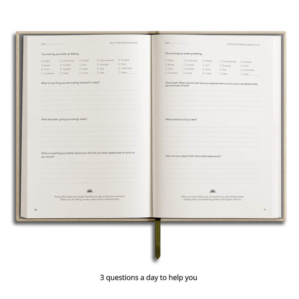 Load image into Gallery viewer, Chai Sunrise 3 Questions a Day Journal Green, Chai Sunrise, Notebook, chai-sunrise-3-questions-a-day-journal-green, Green, New August, Cityluxe
