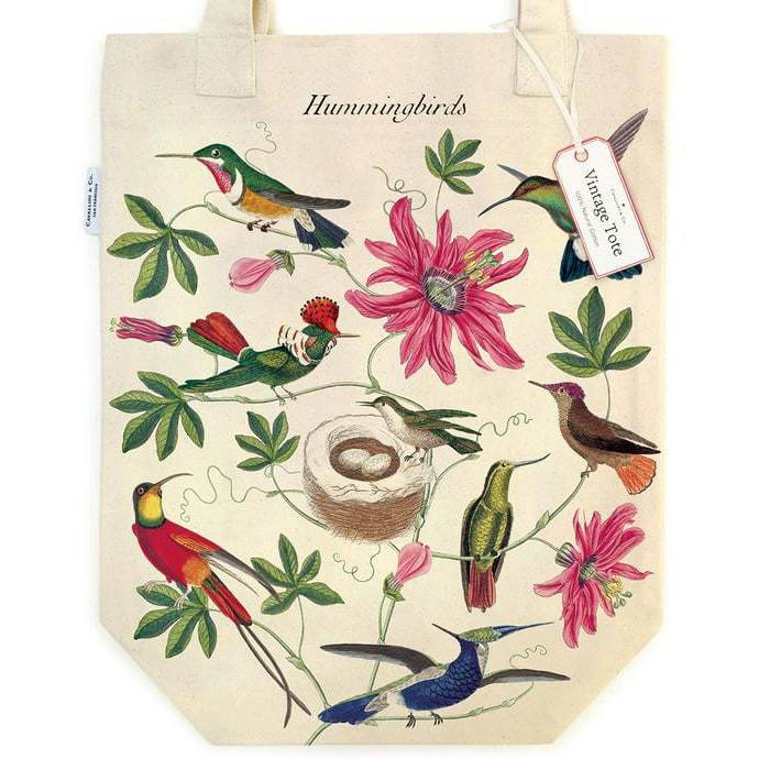 Cavallini Tote Bag Hummingbirds, Cavallini, Tote Bag, cavallini-tote-bag-hummingbirds, , Cityluxe