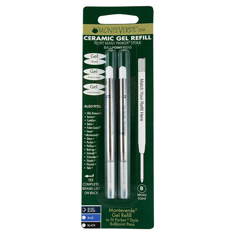 Monteverde Capless Gel Refill To Fit Parker Ballpoint Pen - Black, Broad (Pack of 2), Monteverde, Ballpoint Pen Refill, monteverde-capless-gel-refill-to-fit-parker-ballpoint-pen-black-broad-pack-of-2, Ballpoint Pen refill, Black, Broad, parker style bp refill, Cityluxe