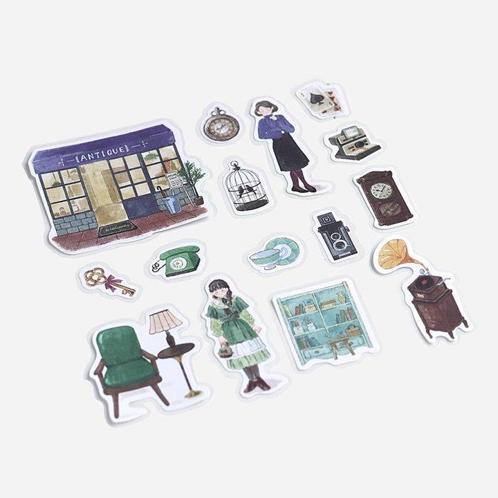 BGM Little Shop Antique Linen Sticker — with packaging