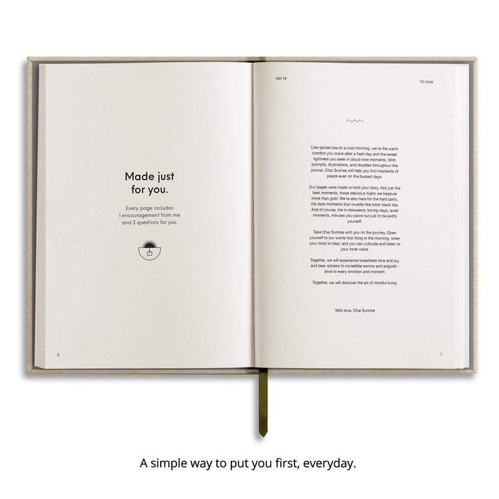 Chai Sunrise 3 Questions a Day Journal - Green — ruling detail