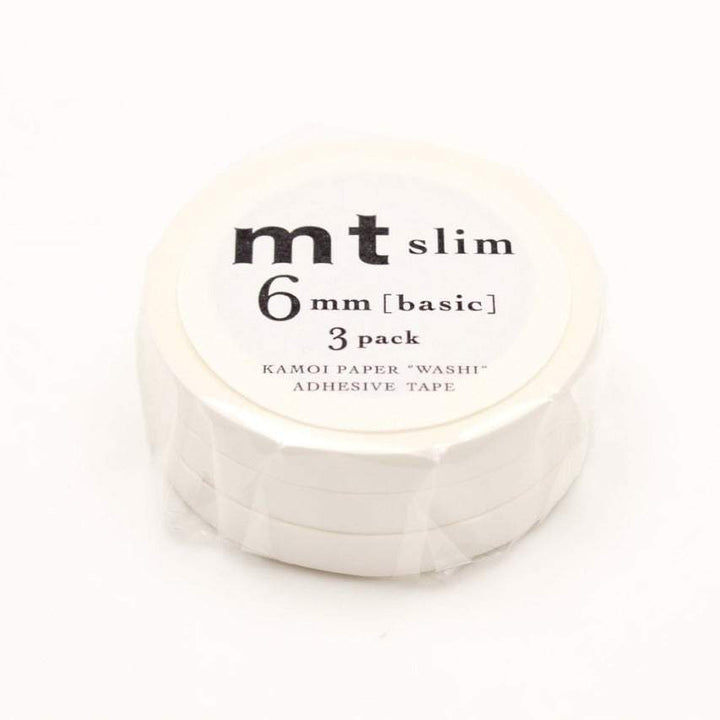 MT Slim 6mm Washi Tape Set K Matte White (7m), MT Tape, Washi Tape, mt-slim-6mm-washi-tape-set-k-matte-white-7m, For Crafters, Monochrome, washi tape, Cityluxe