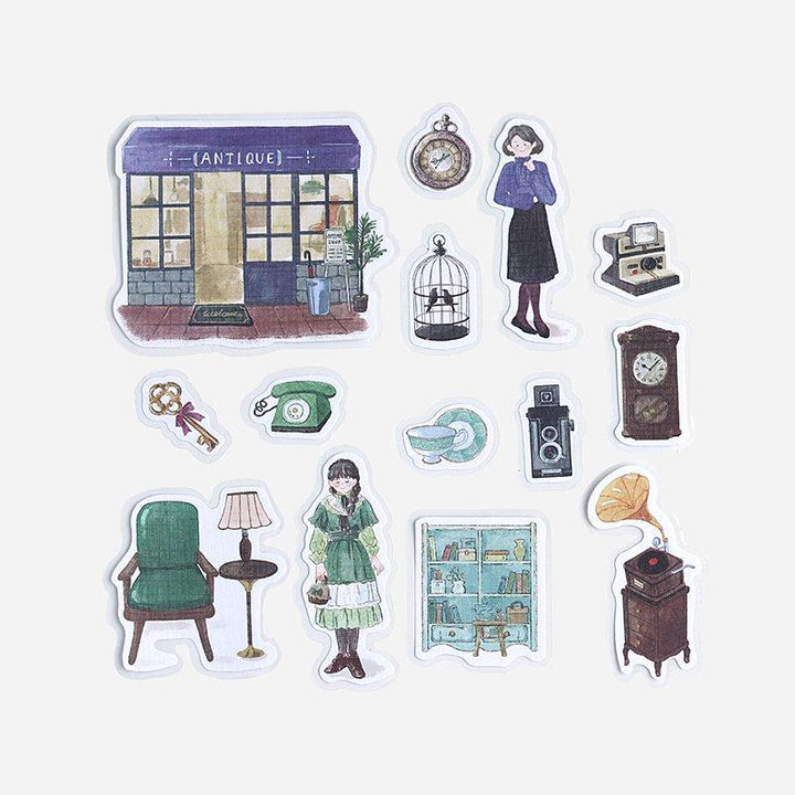 BGM Little Shop Antique Linen Sticker — detail view