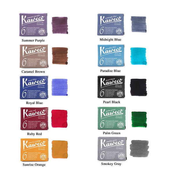 이미지를 갤러리 뷰어에 로드 , Kaweco Ink Cartridge, Kaweco, Ink Cartridge, kaweco-ink-cartridge-pearl-black, Black, Blue, Brown, Green, Ink &amp; Refill, Orange, Red, standard international short ink cartridges, Cityluxe
