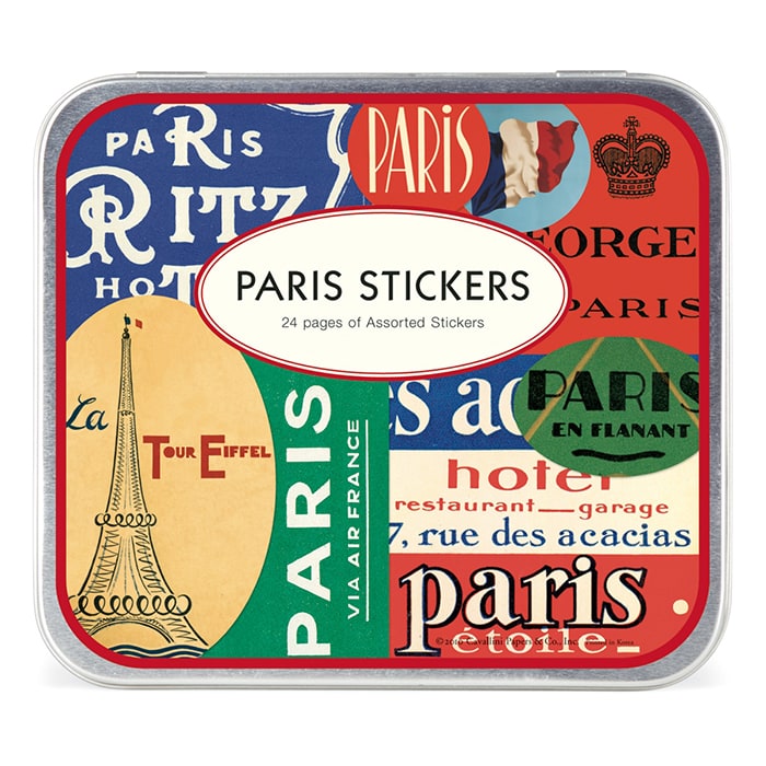 Cavallini Tin Of Labels Paris Sticker, Cavallini, Sticker, cavallini-tin-of-labels-paris-sticker, , Cityluxe