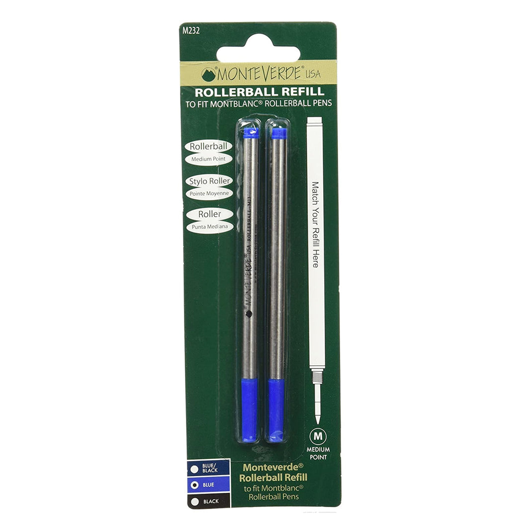 Monteverde Rollerball Refill To Fit Montblanc Rollerball Pen (Medium) Blue, Monteverde, Rollerball Pen Refill, monteverde-rollerball-refill-to-fit-montblanc-rollerball-pen-medium-blue, Blue, Cityluxe