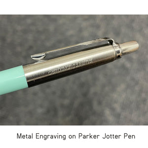 Metal engraving on Parker Jotter Pen