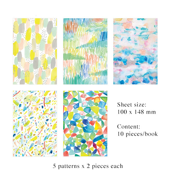 Hitotoki Masking Tape Book PostCard Size Paint — pattern detail