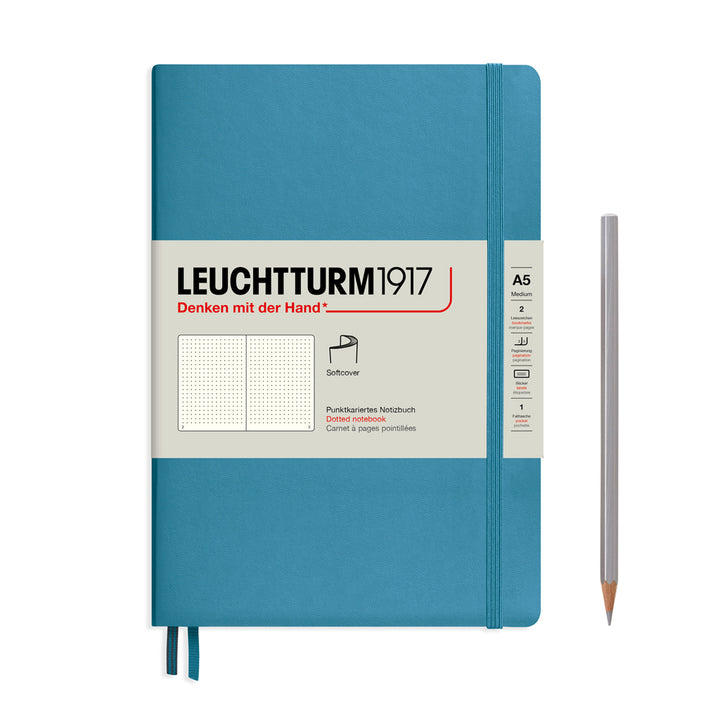 Leuchtturm1917 Softcover A5 Medium Notebook Nordic Blue - Dotted — front cover