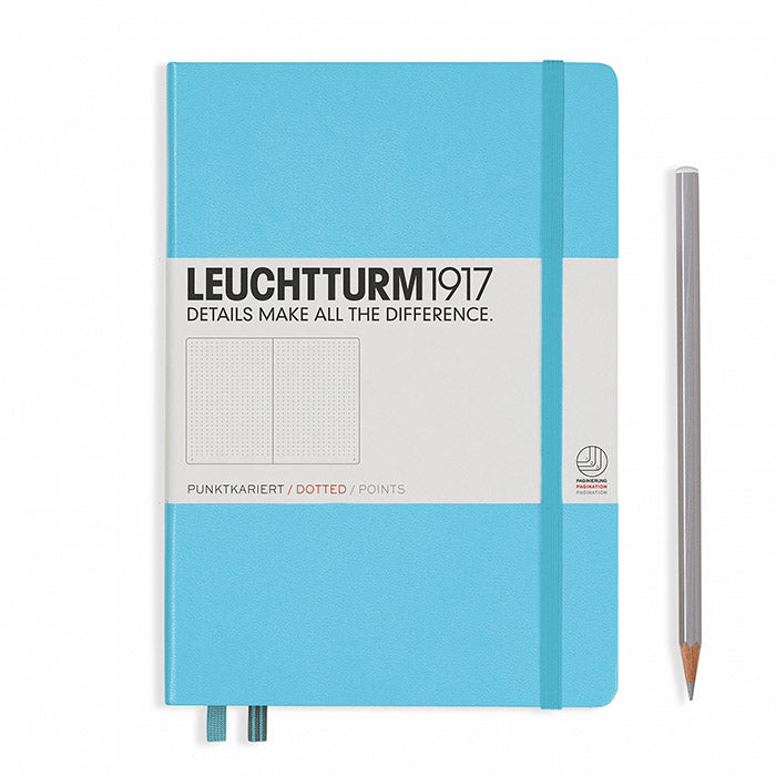 Leuchtturm1917 Hardcover A5 Medium Notebook Ice Blue - Dotted, Leuchtturm1917, Notebook, leuchtturm1917-hardcover-a5-medium-notebook-ice-blue-dotted, Blue, Bullet Journalist, DC A5, dc color, discontinued, Dotted, jun-promo, Leuchtturm1917, may promo, notebook emboss, Cityluxe