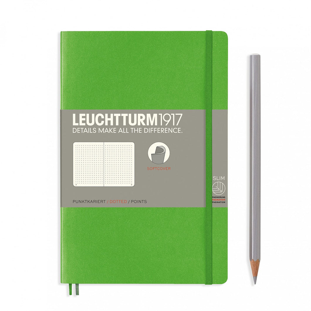 Leuchtturm1917 Softcover B6 Notebook Fresh Green - Dotted, Leuchtturm1917, Notebook, leuchtturm1917-softcover-b6-notebook-fresh-green-dotted, Bullet Journalist, discontinued, Dotted, Green, Leuchtturm1917, notebook emboss, Cityluxe