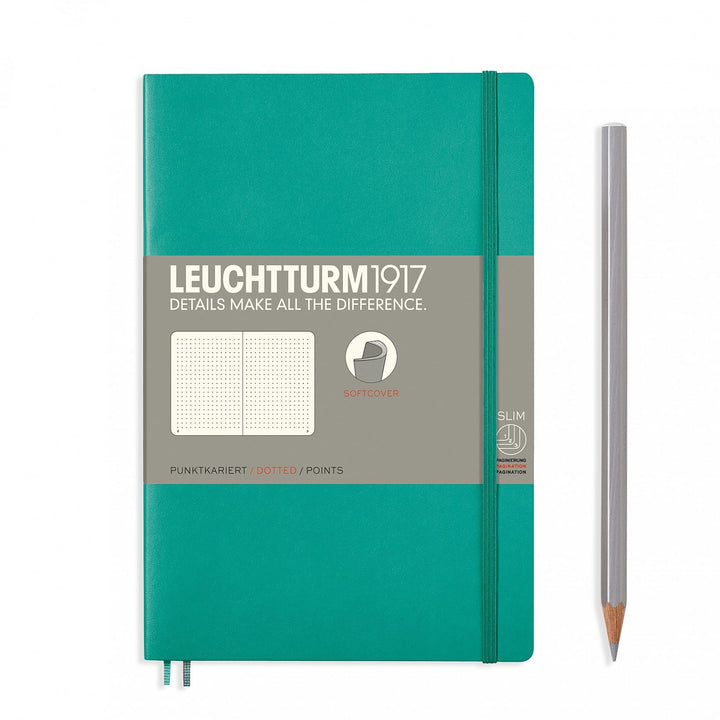 Leuchtturm1917 Softcover B6 Notebook Emerald - Dotted — front cover