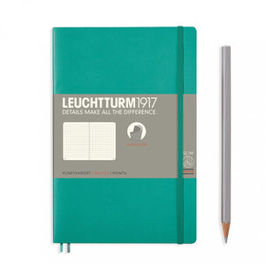 Leuchtturm1917 Softcover B6 Notebook Emerald - Dotted, Leuchtturm1917, Notebook, leuchtturm1917-softcover-b6-notebook-emerald-dotted, Bullet Journalist, Dotted, Green, Leuchtturm1917, notebook emboss, Cityluxe