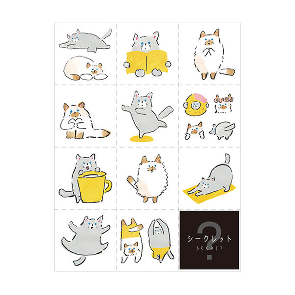 Hitotoki Large Size Sticker Cat — front view