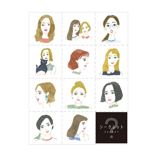 Hitotoki Large Size Sticker Woman — front view