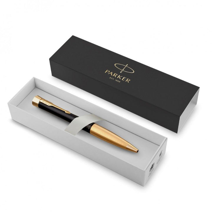 Parker Urban Twist Black GT Ballpoint Pen — flat lay