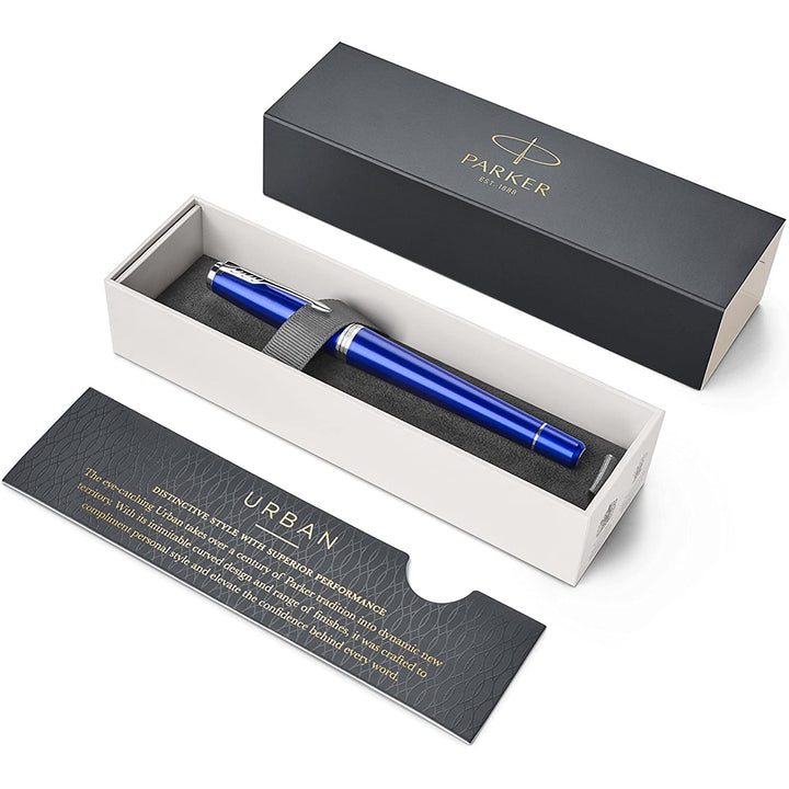 Parker Urban Vibrant Blue Rollerball — engraving example