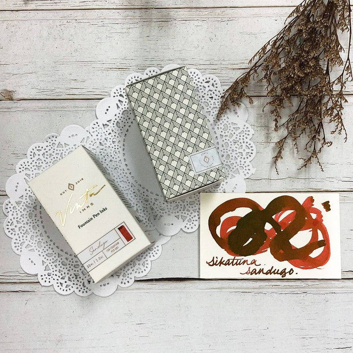 Vinta Inks 30ml Ink Bottle Sikatuna (Sandugo 1565), Vinta Inks, Ink Bottle, vinta-inks-30ml-ink-bottle-sikatuna-sandugo-1565, Inktober22, Red, sheening, Cityluxe