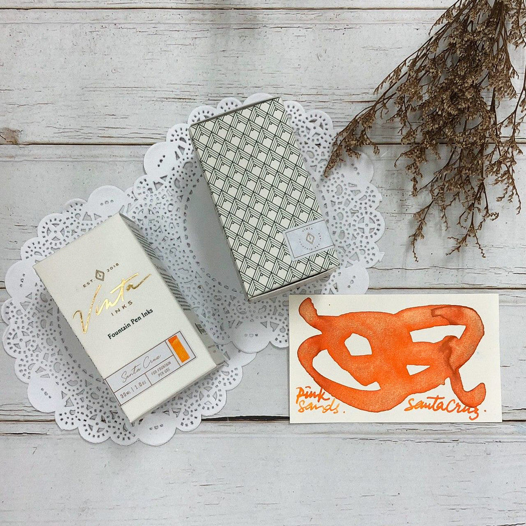 Vinta Inks 30ml Ink Bottle Pink Sands, Shimmer (Santa Cruz 1983), Vinta Inks, Ink Bottle, vinta-inks-30ml-ink-bottle-pink-sands-shimmer-santa-cruz-1983, Inktober22, Orange, shimmering, Cityluxe