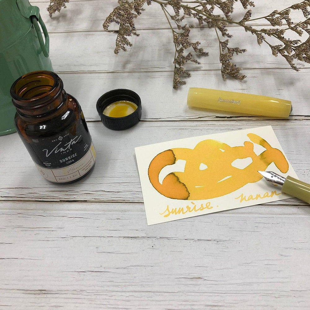Vinta Inks 30ml Ink Bottle Sunrise (Hanan 1964), Vinta Inks, Ink Bottle, vinta-inks-30ml-ink-bottle-sunrise-hanan-1964, Inktober22, Yellow, Cityluxe