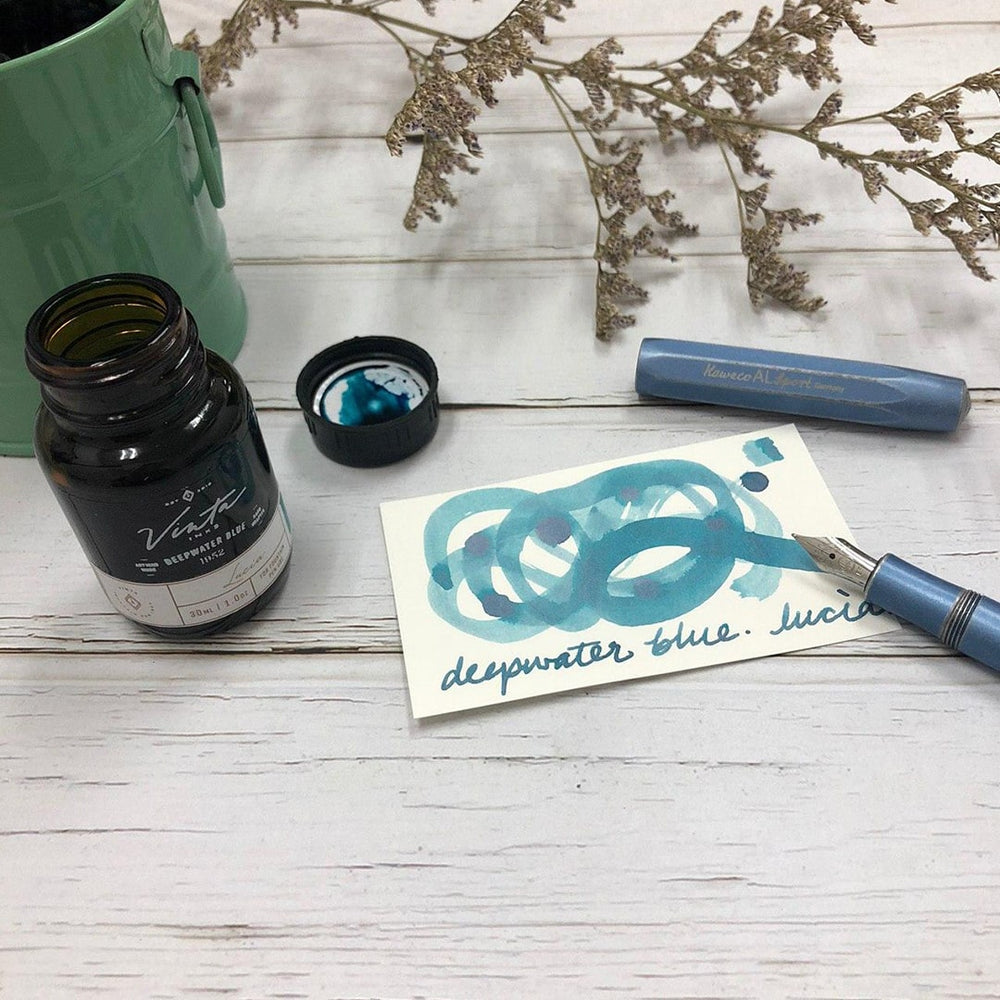 Vinta Inks 30ml Ink Bottle Deepwater Blue (Lucia 1952), Vinta Inks, Ink Bottle, vinta-inks-30ml-ink-bottle-deepwater-blue-lucia-1952, Blue, Inktober22, Cityluxe