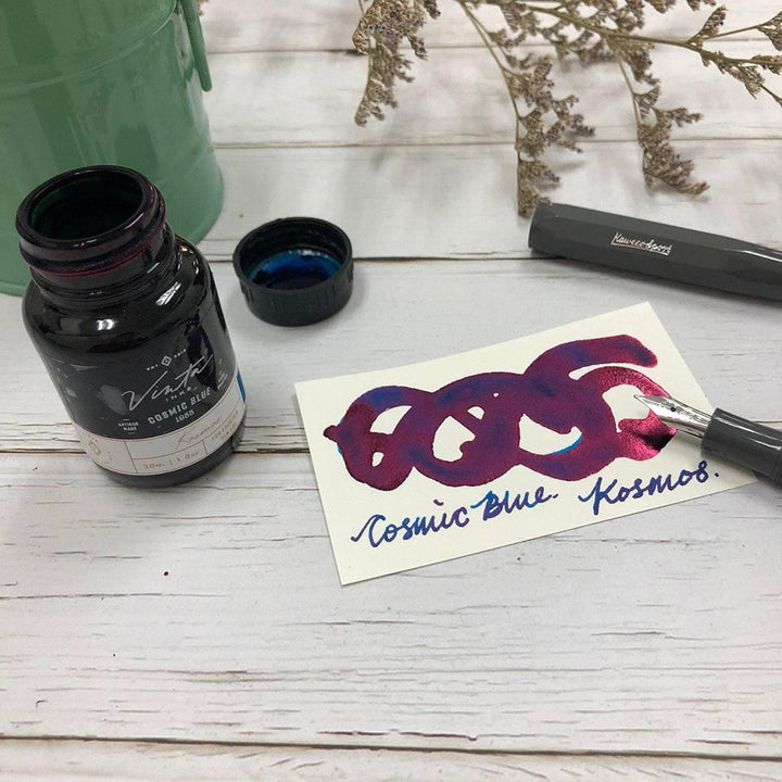 Vinta Inks 30ml Ink Bottle Cosmic Blue, Shimmer (Kosmos 1955), Vinta Inks, Ink Bottle, vinta-inks-30ml-ink-bottle-cosmic-blue-shimmer, Blue, Inktober22, shimmering, Cityluxe