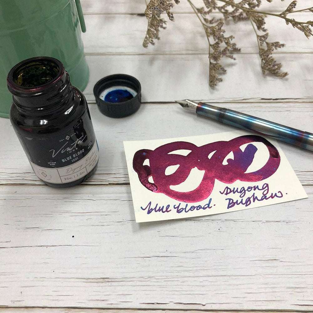 Vinta Inks 30ml Ink Bottle Blue Blood (Dugong Bughaw 1521), Vinta Inks, Ink Bottle, vinta-inks-30ml-ink-bottle-blue-blood-dugong-bughaw-1521, Blue, Inktober22, sheening, Cityluxe