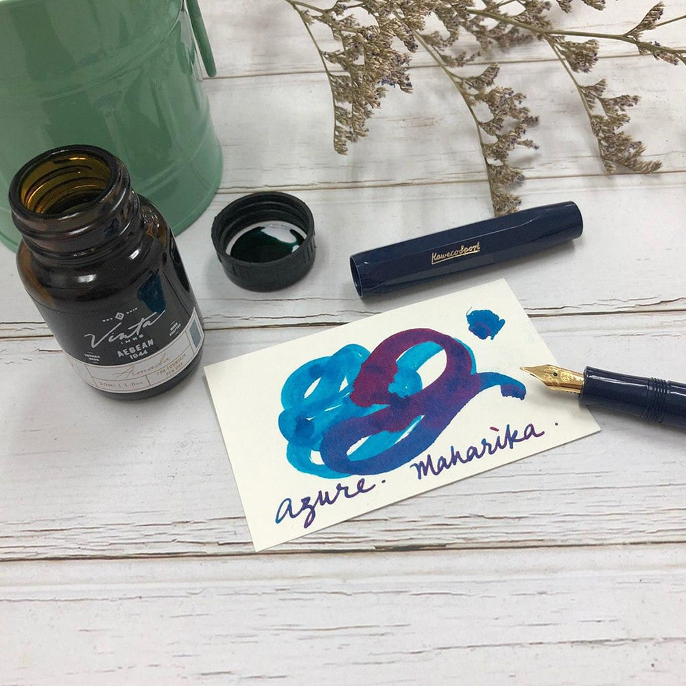 Vinta Inks 30ml Ink Bottle Azure (Maharlika 7107), Vinta Inks, Ink Bottle, vinta-inks-30ml-ink-bottle-azure-maharlika-7107, Blue, Grey, Inktober22, sheening, Cityluxe