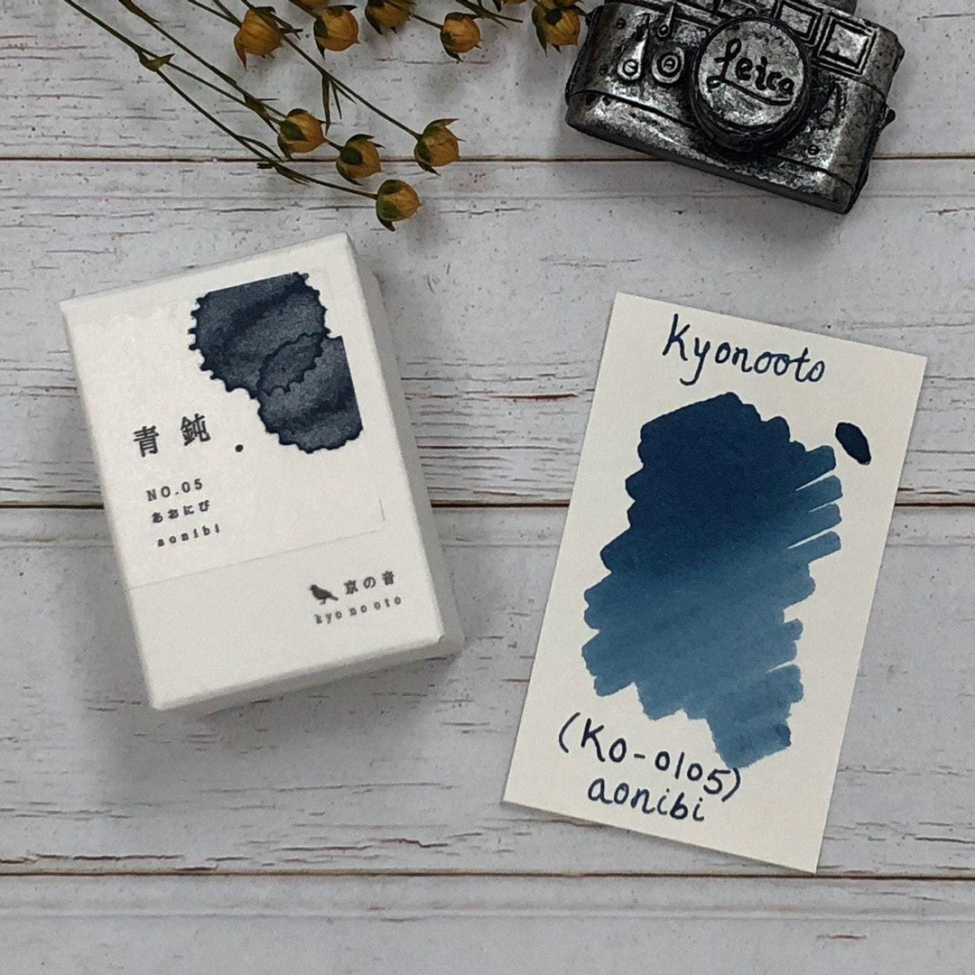 Kyoto Ink Kyo-no-oto Aonibi 40ml Bottled Ink, Kyoto Ink, Ink Bottle, kyoto-ink-kyo-no-oto-aonibi-40ml-bottled-ink, Blue, Ink &amp; Refill, Ink bottle, Pen Lovers, Cityluxe