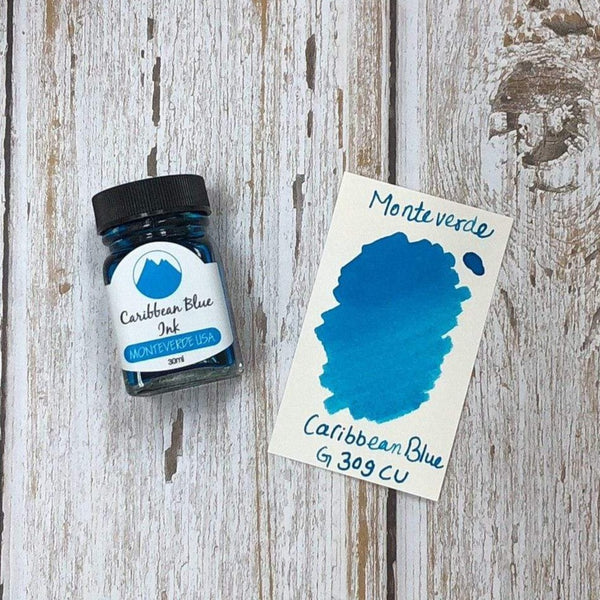 Load image into Gallery viewer, Monteverde 30ml Ink Bottle Caribbean Blue, Monteverde, Ink Bottle, monteverde-30ml-ink-bottle-caribbean-blue, Blue, G309, Ink &amp; Refill, Ink bottle, Monteverde, Monteverde Ink Bottle, Monteverde Refill, Pen Lovers, Cityluxe
