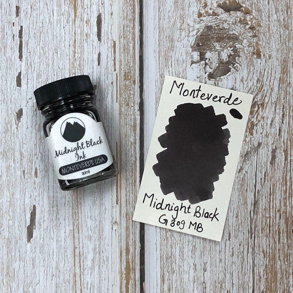 Load image into Gallery viewer, Monteverde 30ml Ink Bottle Midnight Black, Monteverde, Ink Bottle, monteverde-30ml-ink-bottle-midnight-black, Black, G309, Ink &amp; Refill, Ink bottle, Monteverde, Monteverde Ink Bottle, Monteverde Refill, Pen Lovers, Cityluxe
