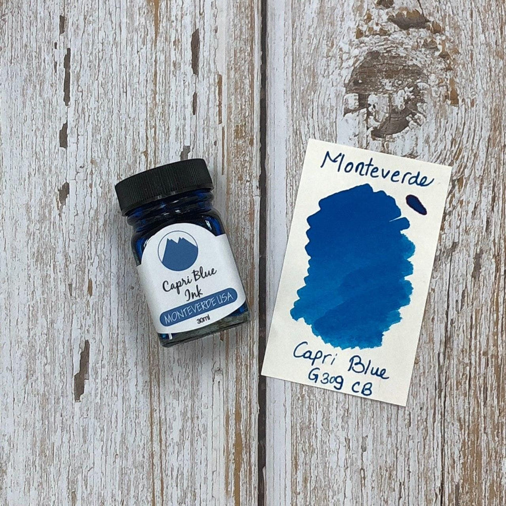Monteverde 30ml Ink Bottle Capri Blue, Monteverde, Ink Bottle, monteverde-30ml-ink-bottle-capri-blue, Blue, G309, Ink & Refill, Ink bottle, Monteverde, Monteverde Ink Bottle, Monteverde Refill, Pen Lovers, Cityluxe