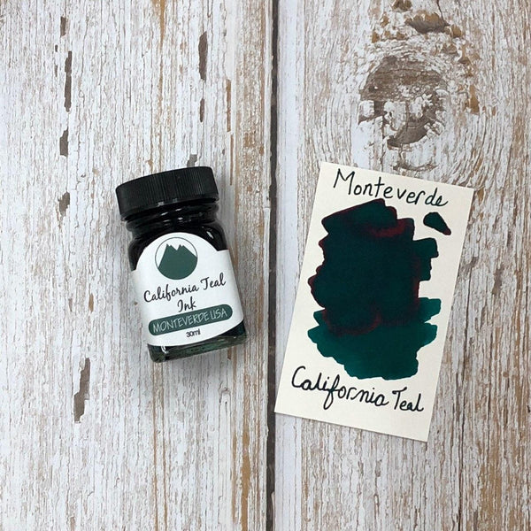 Load image into Gallery viewer, Monteverde 30ml Ink Bottle California Teal, Monteverde, Ink Bottle, monteverde-30ml-ink-bottle-california-teal, G309, Green, Ink &amp; Refill, Ink bottle, Monteverde, Monteverde Ink Bottle, Monteverde Refill, Pen Lovers, Cityluxe
