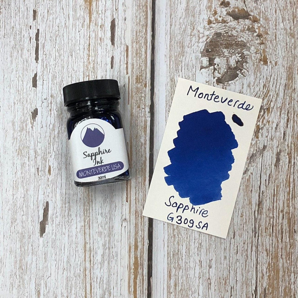 Monteverde 30ml Ink Bottle Sapphire, Monteverde, Ink Bottle, monteverde-30ml-ink-bottle-sapphire, Blue, G309, Ink & Refill, Ink bottle, Monteverde, Monteverde Ink Bottle, Monteverde Refill, Pen Lovers, Cityluxe