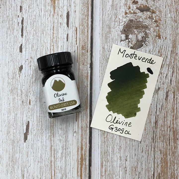 Monteverde 30ml Ink Bottle Olivine, Monteverde, Ink Bottle, monteverde-30ml-ink-bottle-olivine, G309, Green, Ink &amp; Refill, Ink bottle, Monteverde, Monteverde Ink Bottle, Monteverde Refill, Pen Lovers, Cityluxe