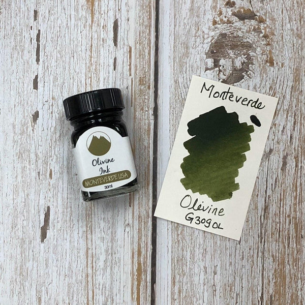 Load image into Gallery viewer, Monteverde 90ml Ink Bottle Olivine, Monteverde, Ink Bottle, monteverde-90ml-ink-bottle-olivine, G308, Green, Ink &amp; Refill, Ink bottle, Inktober, Monteverde, Monteverde Ink Bottle, Monteverde Refill, Pen Lovers, Cityluxe
