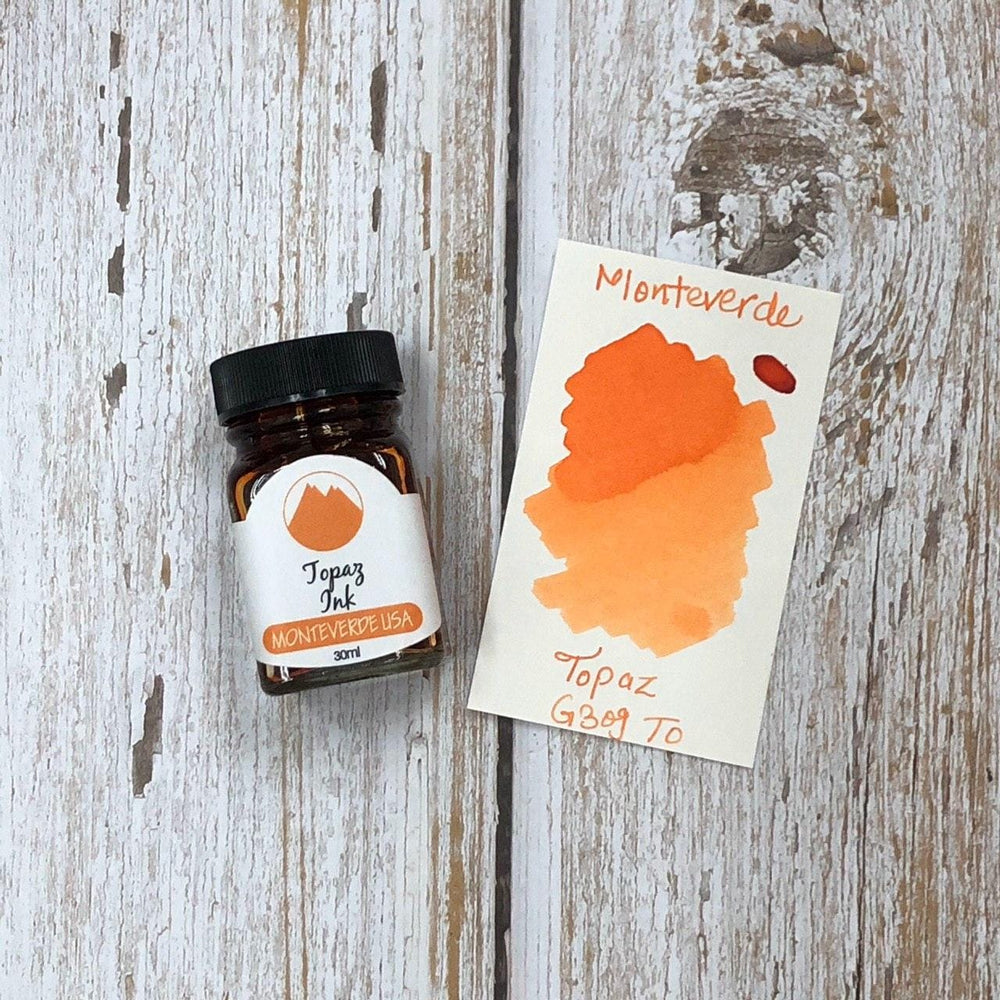 Monteverde 30ml Ink Bottle Topaz, Monteverde, Ink Bottle, monteverde-30ml-ink-bottle-topaz, G309, Ink & Refill, Ink bottle, Monteverde, Monteverde Ink Bottle, Monteverde Refill, Orange, Pen Lovers, Cityluxe
