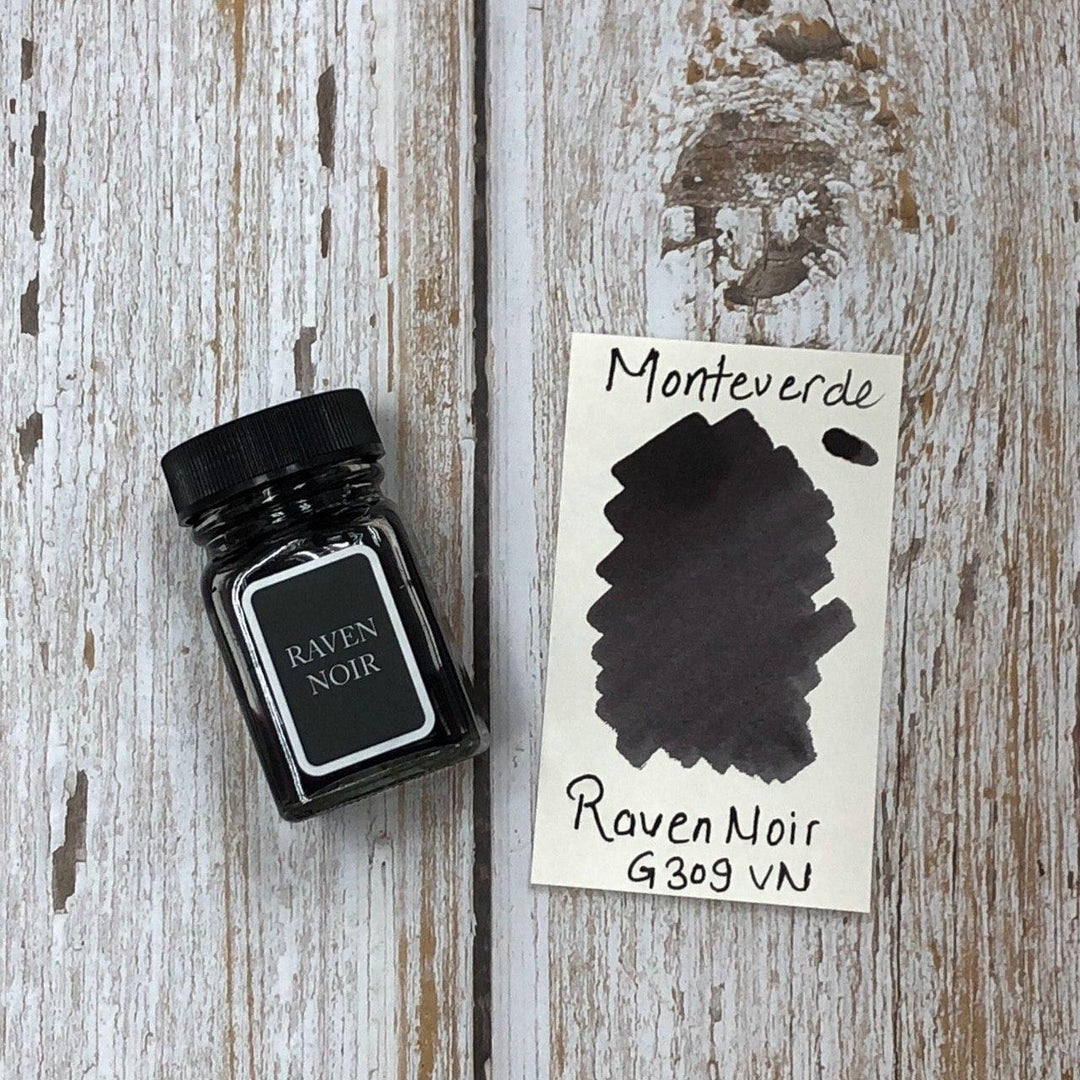 Monteverde 30ml Ink Bottle Raven-Noir, Monteverde, Ink Bottle, monteverde-30ml-ink-bottle-raven-noir, Black, G309, Ink &amp; Refill, Ink bottle, Monteverde, Monteverde Ink Bottle, Monteverde Refill, Pen Lovers, Cityluxe