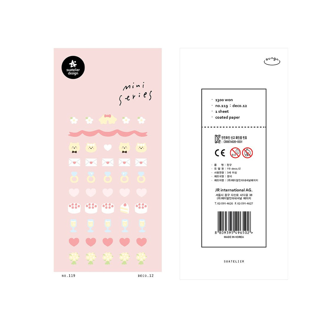Suatelier Sticker Mini Series in Deco.12 Wedding — Suatelier decorative sticker — for journaling, planners and scrapbooking, at Cityluxe Singapore