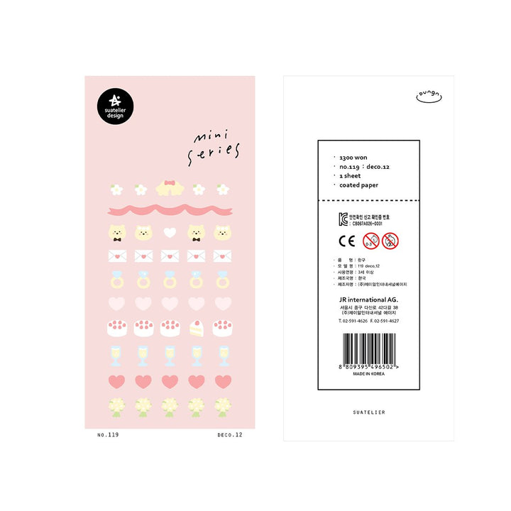 Suatelier Sticker Mini Series in Deco.12 Wedding — Suatelier decorative sticker — for journaling, planners and scrapbooking, at Cityluxe Singapore