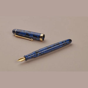 Onishi Seisakusho Cellulose Acetate Fountain Pen Blue Marble, Onishi, Fountain Pen, onishi-handmade-fountain-pen-acetate-blue, Blue, Bullet Journalist, can be engraved, Fountain Pen, Hand made, New December, Pen Lovers, Cityluxe