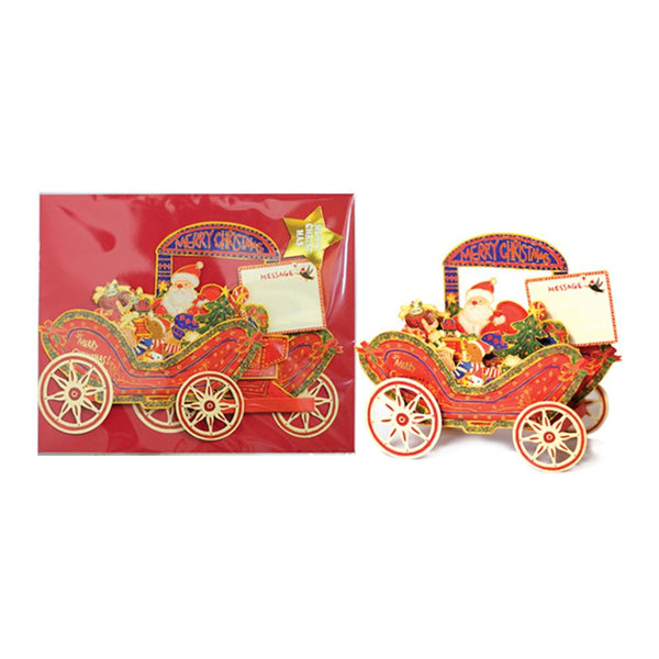 Load image into Gallery viewer, D&#39;Won 3D Christmas Pop-Up Santa&#39;s Carriage Card, D&#39;Won, Greeting Cards, dwon-3d-christmas-pop-up-santas-carriage-card, 3D cards, Christmas cards, Christmas night, D&#39;Won, greeting cards, Pop up card, Cityluxe
