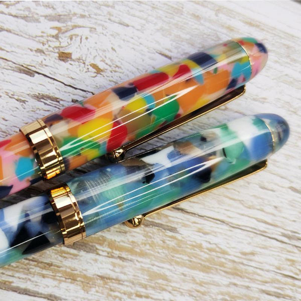 Load image into Gallery viewer, Onishi Seisakusho Acrylic Fountain Pen Summer Creek, Onishi, Fountain Pen, onishi-seisakusho-acrylic-fountain-pen-summer-creek, Bullet Journalist, can be engraved, Fountain Pen, Hand made, New December, Pen Lovers, Cityluxe
