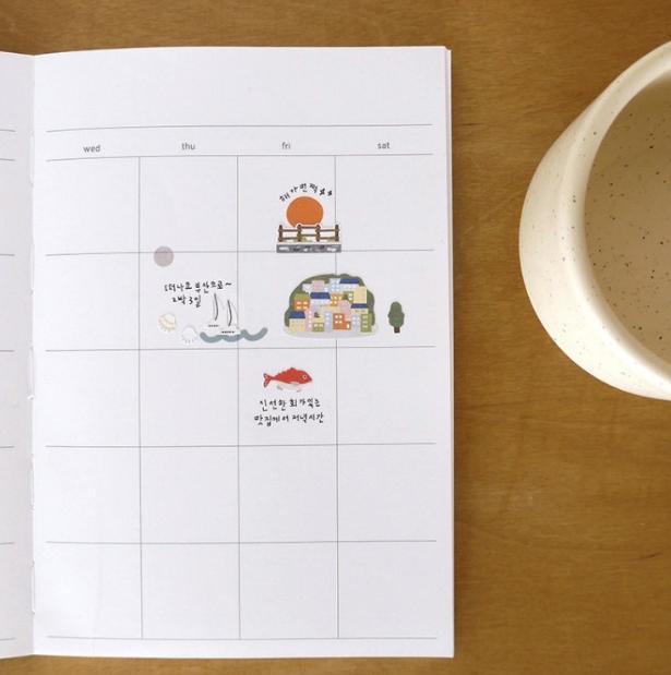 Suatelie Daily Deco Stickers in Travel In Busan — Suatelier decorative sticker — for journaling, planners and scrapbooking, at Cityluxe Singapore