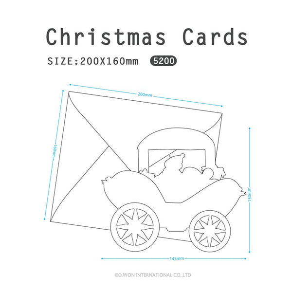 Load image into Gallery viewer, D&#39;Won 3D Christmas Pop-Up Santa&#39;s Carriage Card, D&#39;Won, Greeting Cards, dwon-3d-christmas-pop-up-santas-carriage-card, 3D cards, Christmas cards, Christmas night, D&#39;Won, greeting cards, Pop up card, Cityluxe
