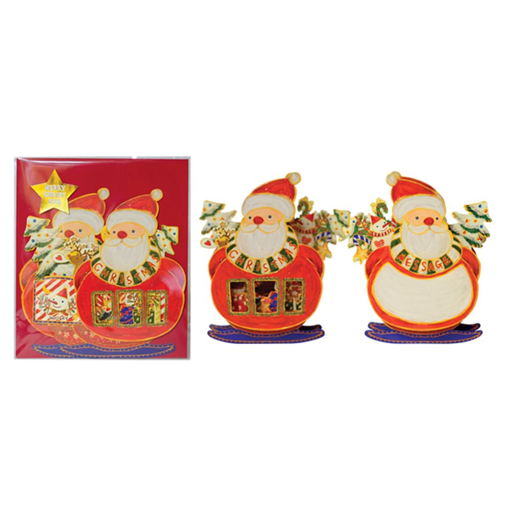 D'Won 3D Christmas Pop-Up Santa On Ski Card, D'Won, Greeting Cards, dwon-3d-christmas-pop-up-santa-on-ski-card, 3D cards, Christmas cards, Christmas night, D'Won, greeting cards, Pop up card, Cityluxe
